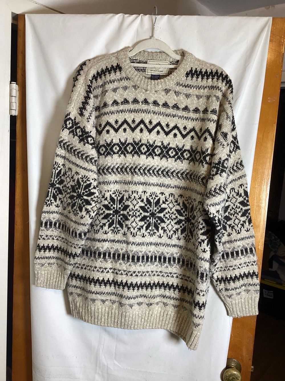 Vintage Liberty Old Glory argyle knitted sweater SZ L